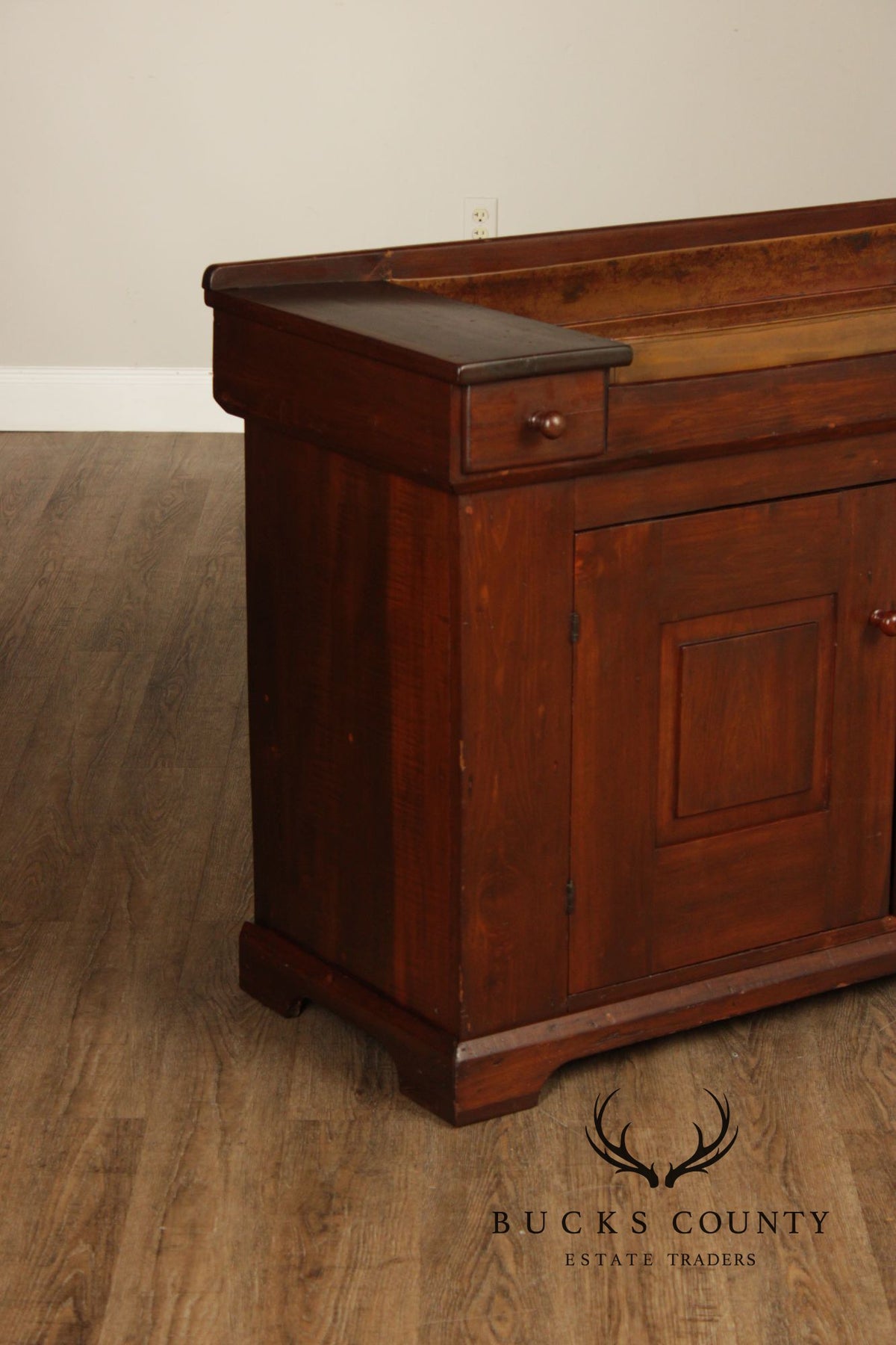 Antique Farmhouse Pine and Copper Dry Sink