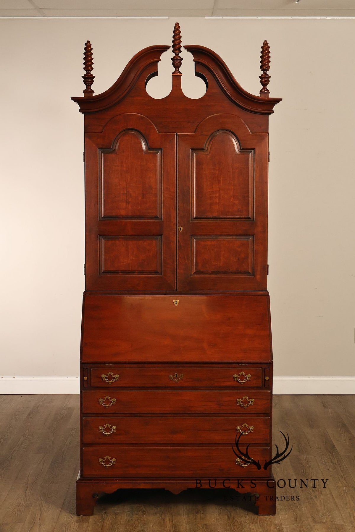 Wright Table Company New England Cherry Secretary Desk Bookcase