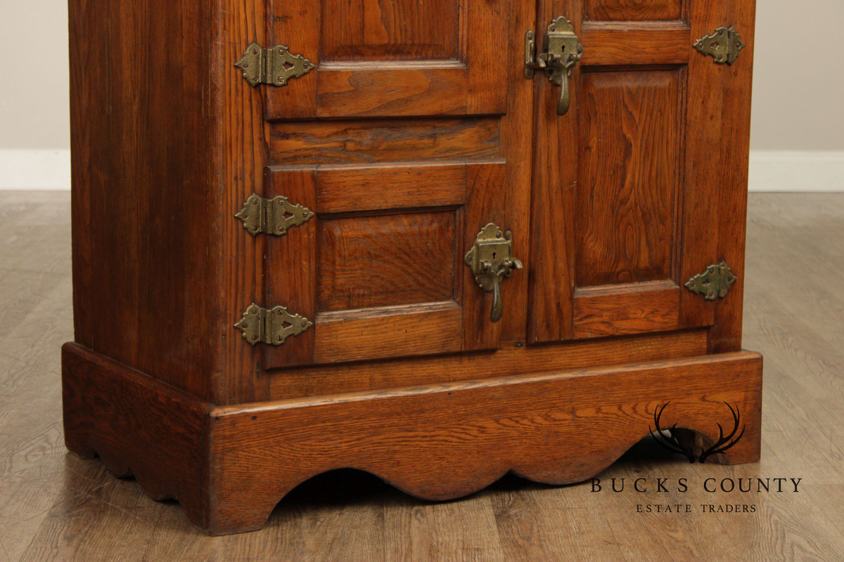 White Mountain Antique Oak Ice Box Refrigerator Cabinet