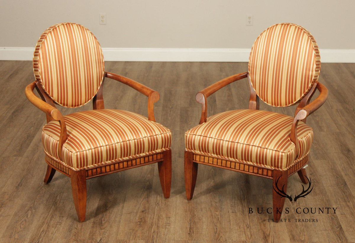 Century Chair Co. Art Deco Style Pair of Armchairs