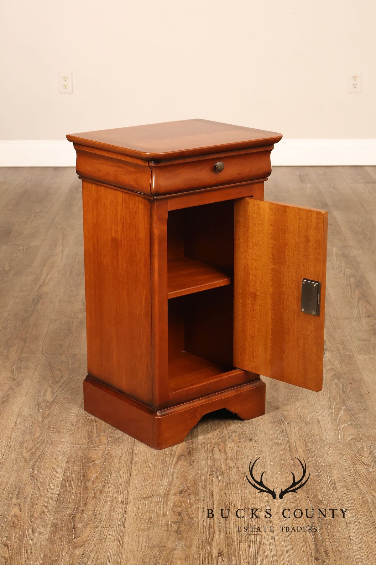 French Louis Philippe Style Pair Of Cherry Nightstands
