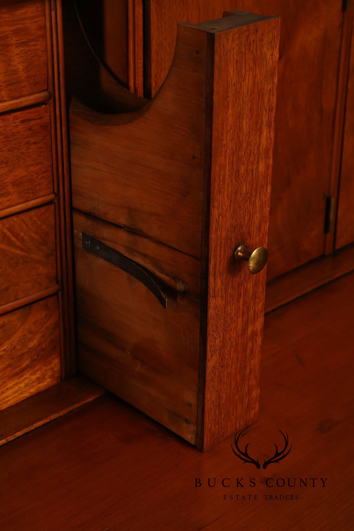 Antique Traditional Cherry Slant-Front Secretary Desk With Secret Compartments