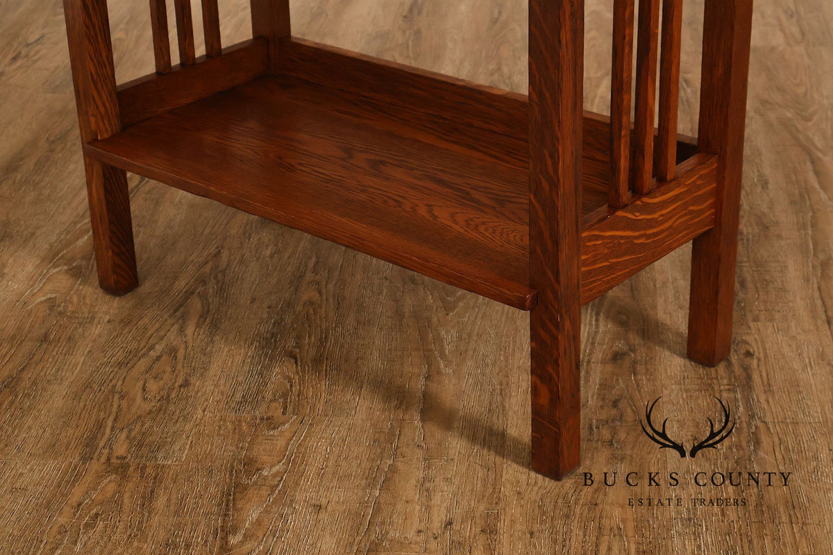 Antique Stickley Brothers Mission Oak Magazine Stand Bookcase