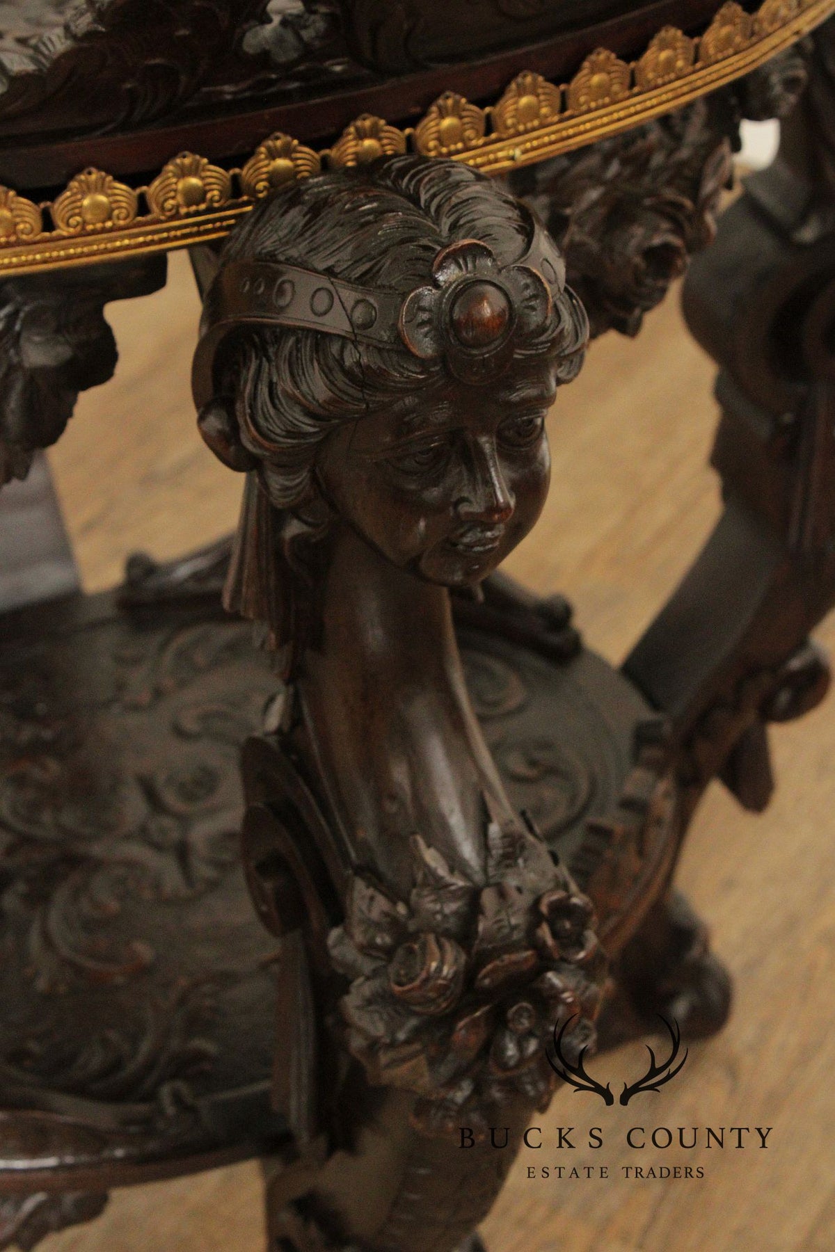 Antique Italian Renaissance Revival Carved Side Table
