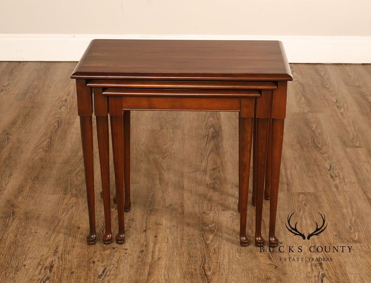 Traditional Mahogany Three Piece Nesting Table Set