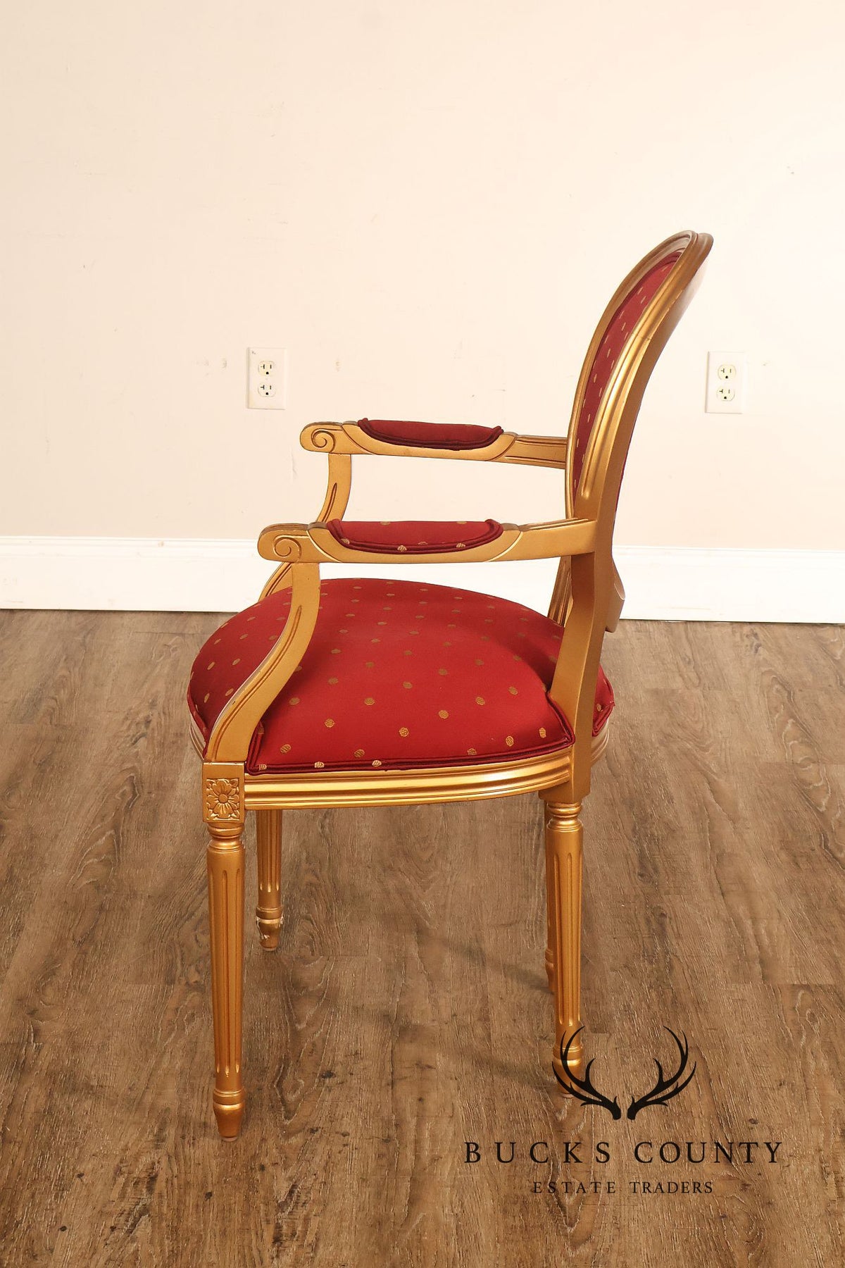 Ethan Allen French Louis XVI Style Giltwood Desk Chair
