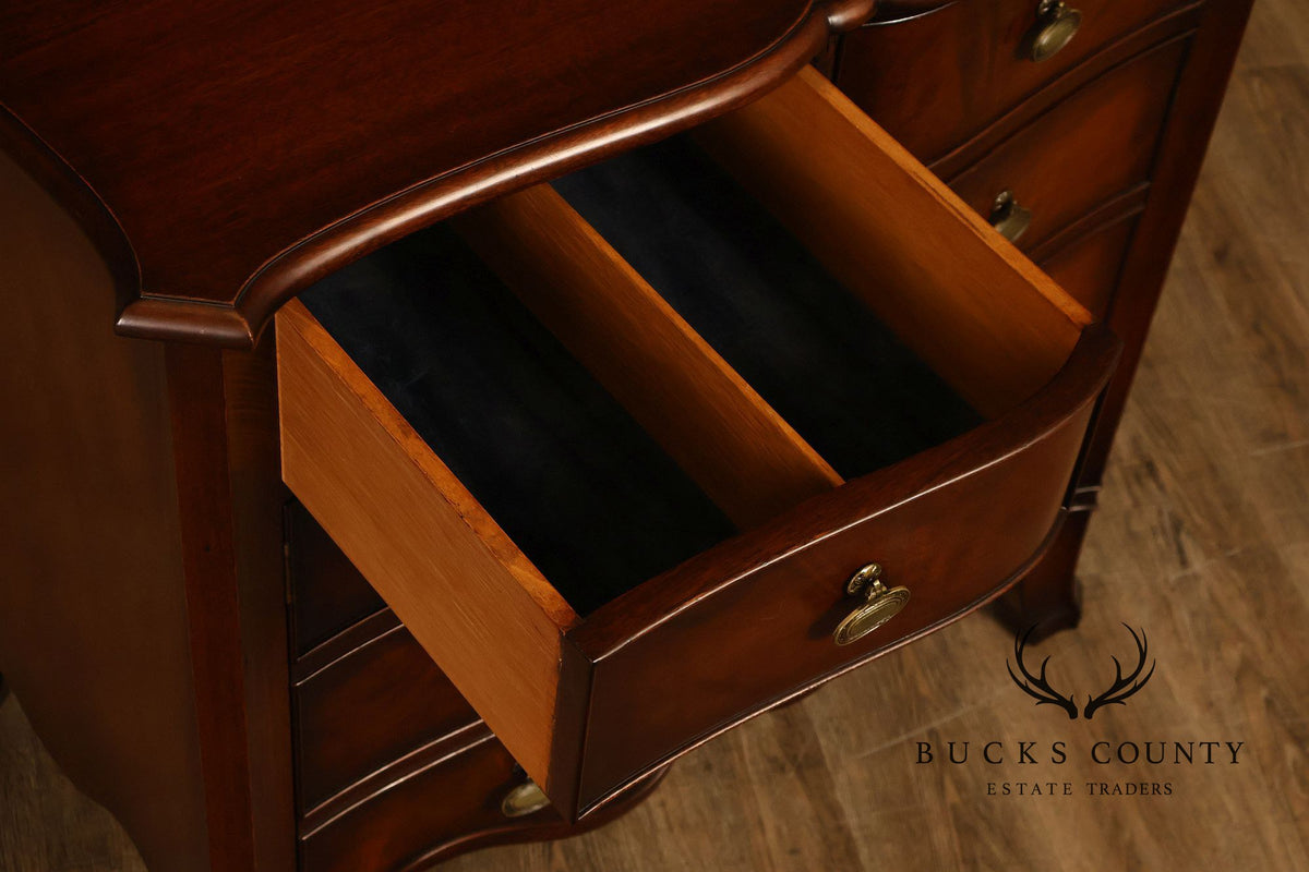 Traditional Mahogany Pair Of Bow Front Two Drawer And Two Door Cabinets