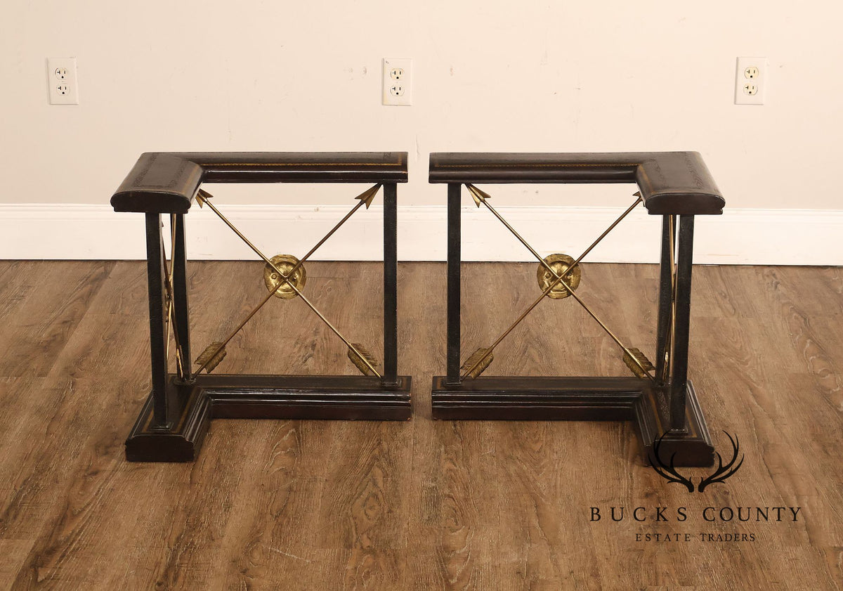 Maitland Smith Regency Style Pair of Fireplace Fenders