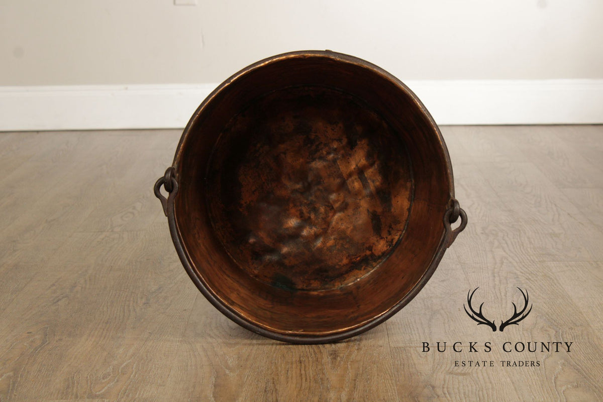 Antique Primitive Dovetailed Copper Kettle