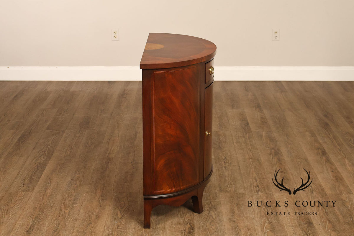 Henkel Harris Georgian Style Mahogany Demilune Console