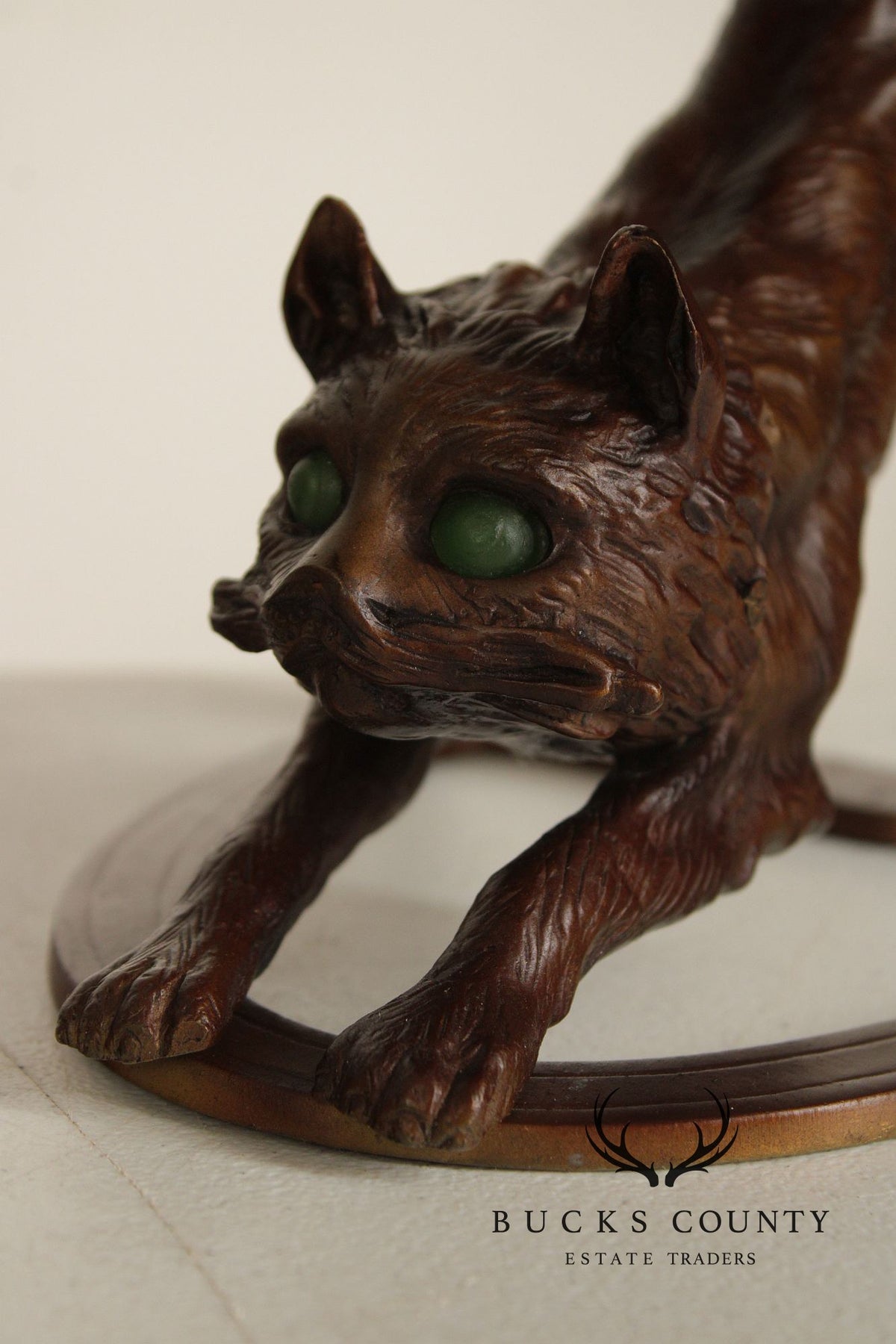 Art Deco Style Pair of Bronze Cat Desk Lamps