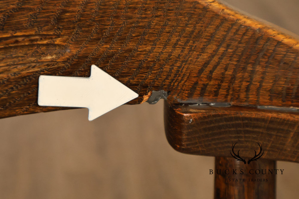 Tudor Style Pair of Oak Armchairs