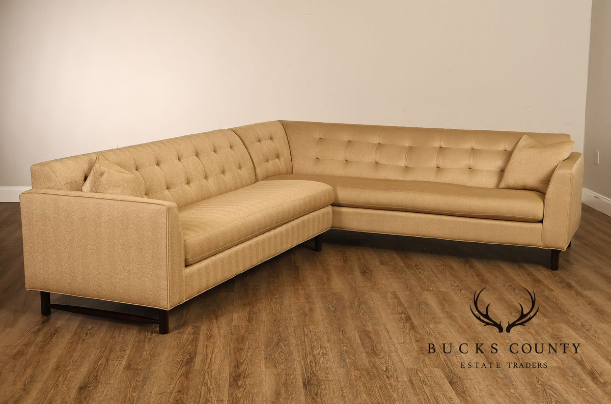 Sherrill Furniture Contemporary Modern Tufted Upholstered Sectional Sofa