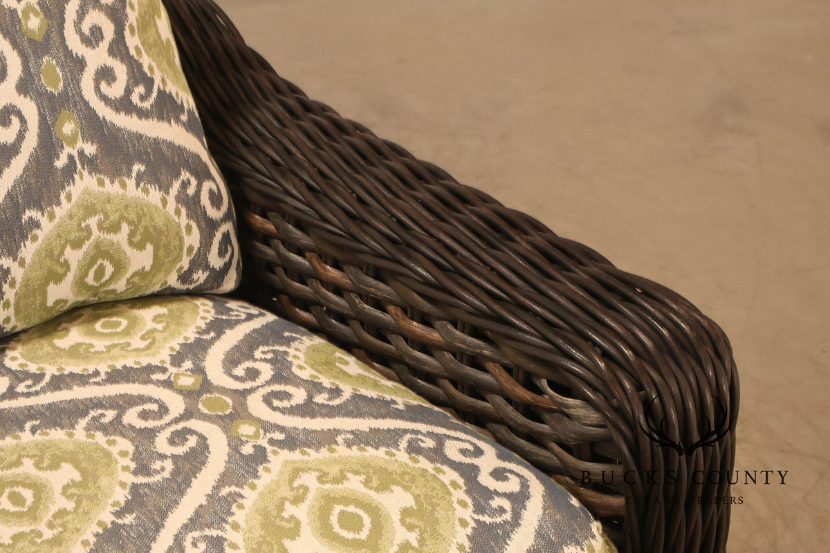 Lane Venture Woven Wicker Outdoor Sofa With Patterned Cushions