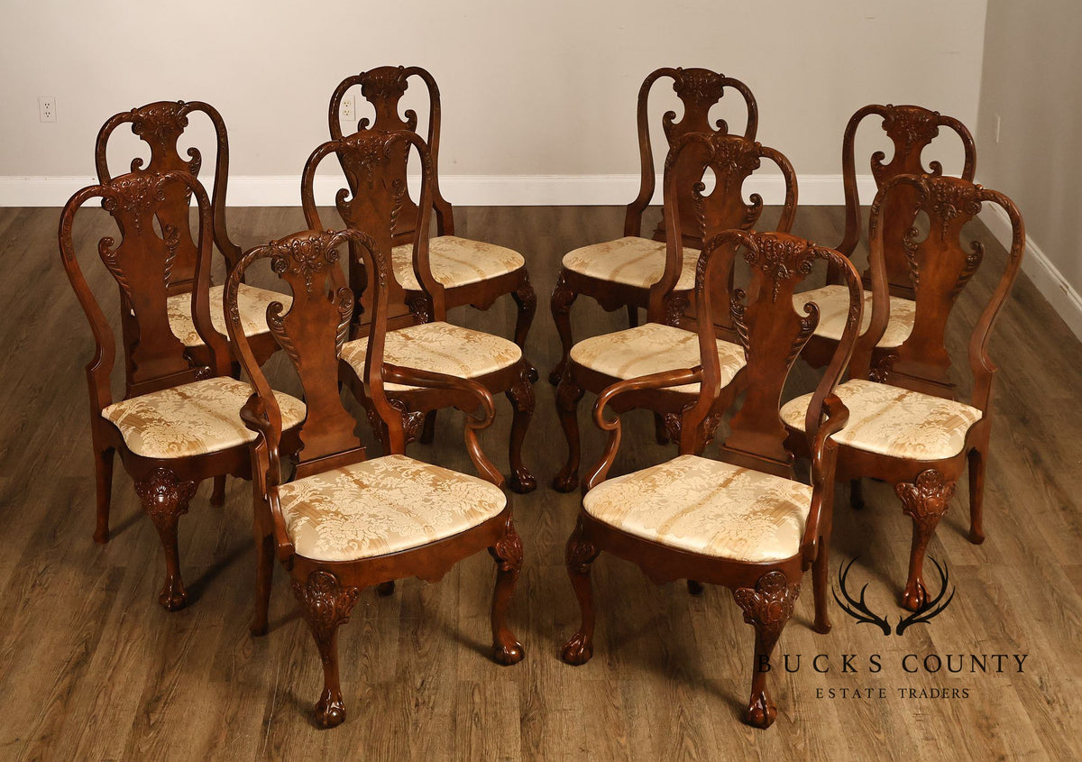 Baker Furniture 'Stately Homes' Set of Ten Walnut Dining Chairs