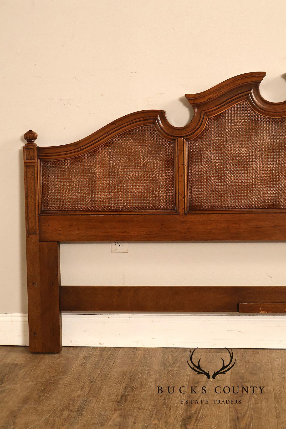 Henredon French Country Style King Size Caned Headboard