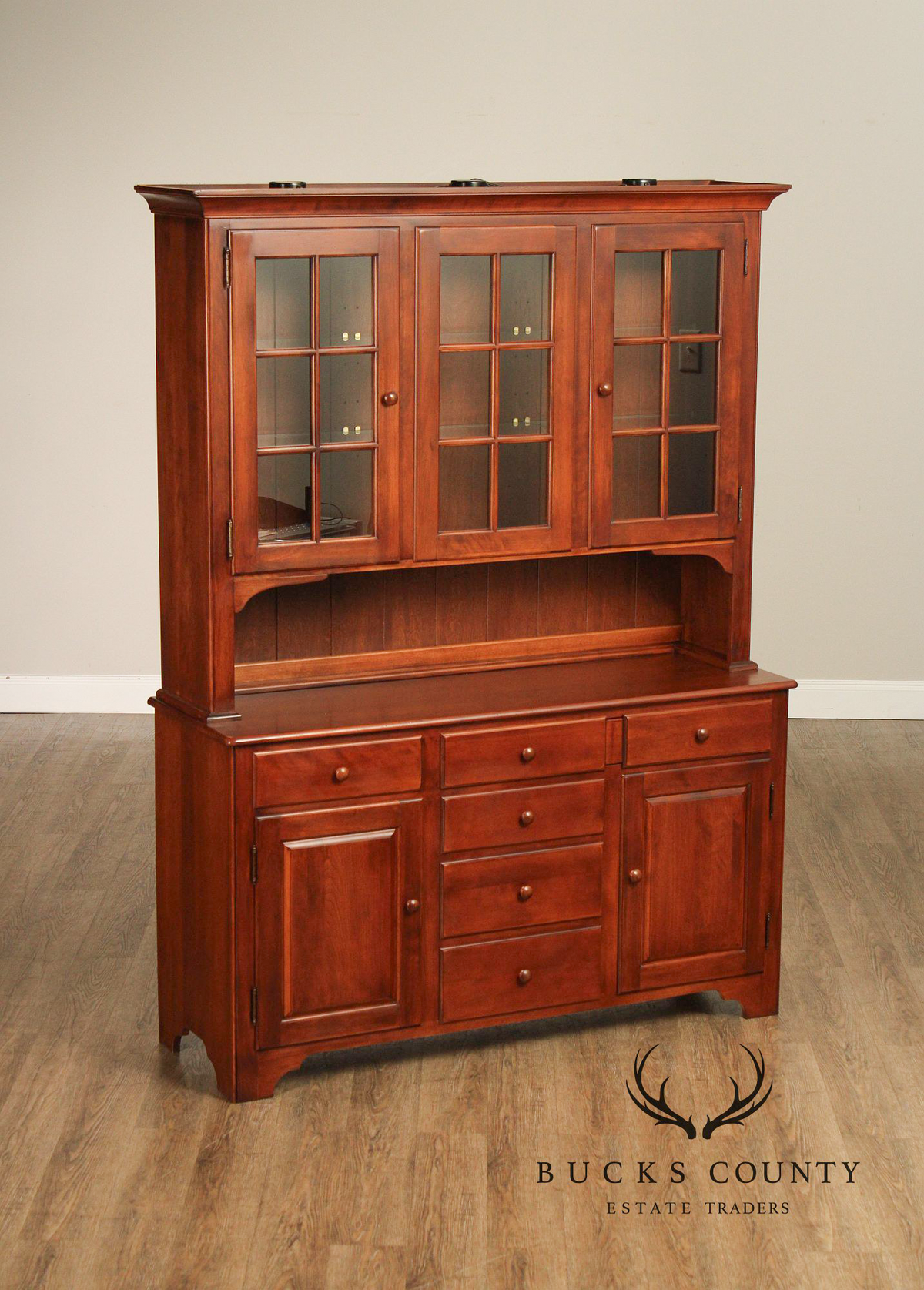 Nichols & Stone Cherry Step Back China Cabinet Hutch