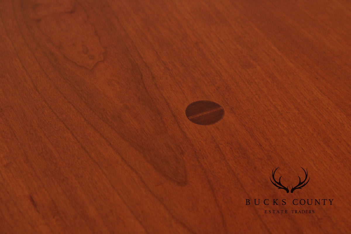 Custom Crafted Windsor Style Round Cherry and Ebonized Maple Side Table