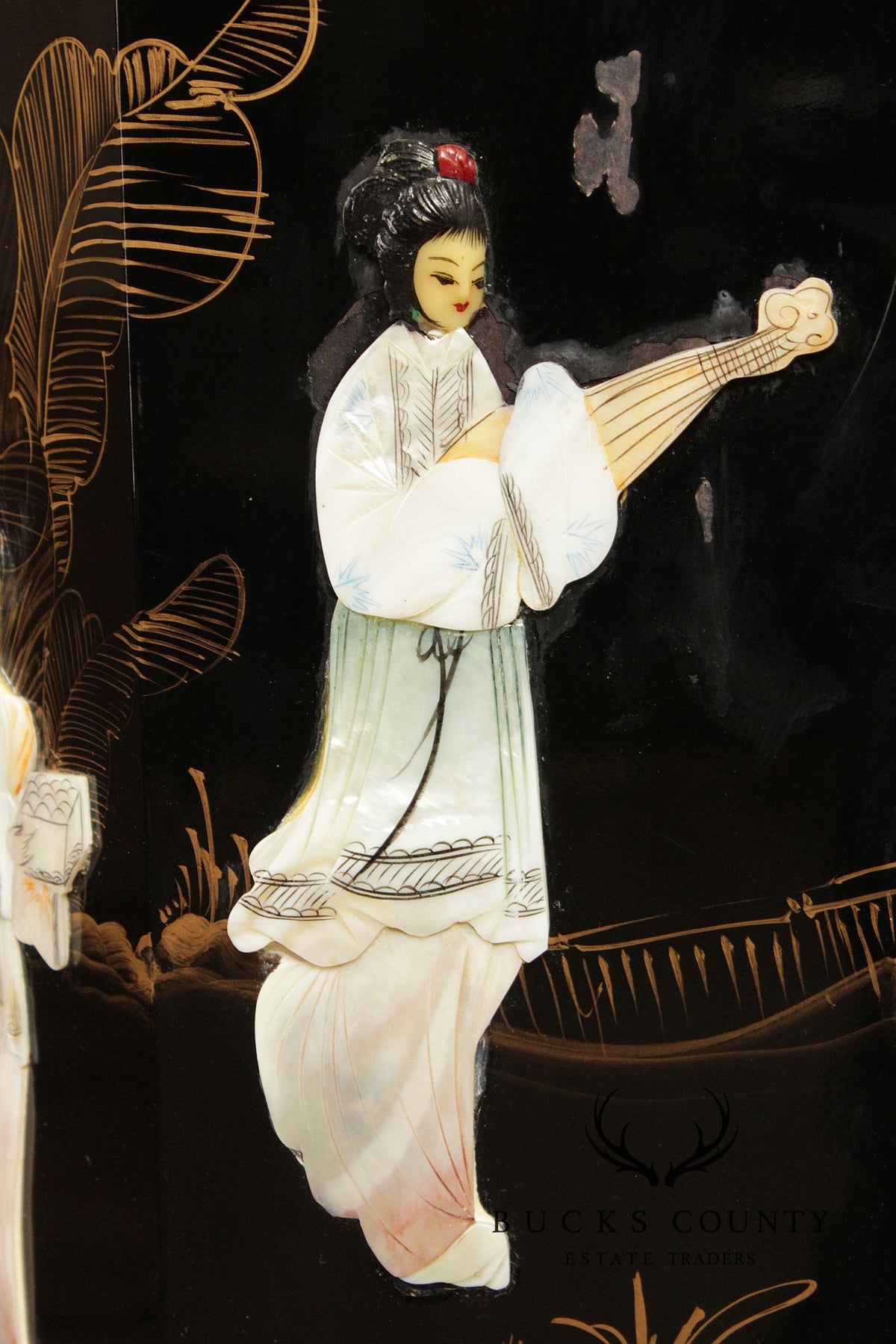 Chinoiserie Decorated Black Lacquer Jewelry Chest