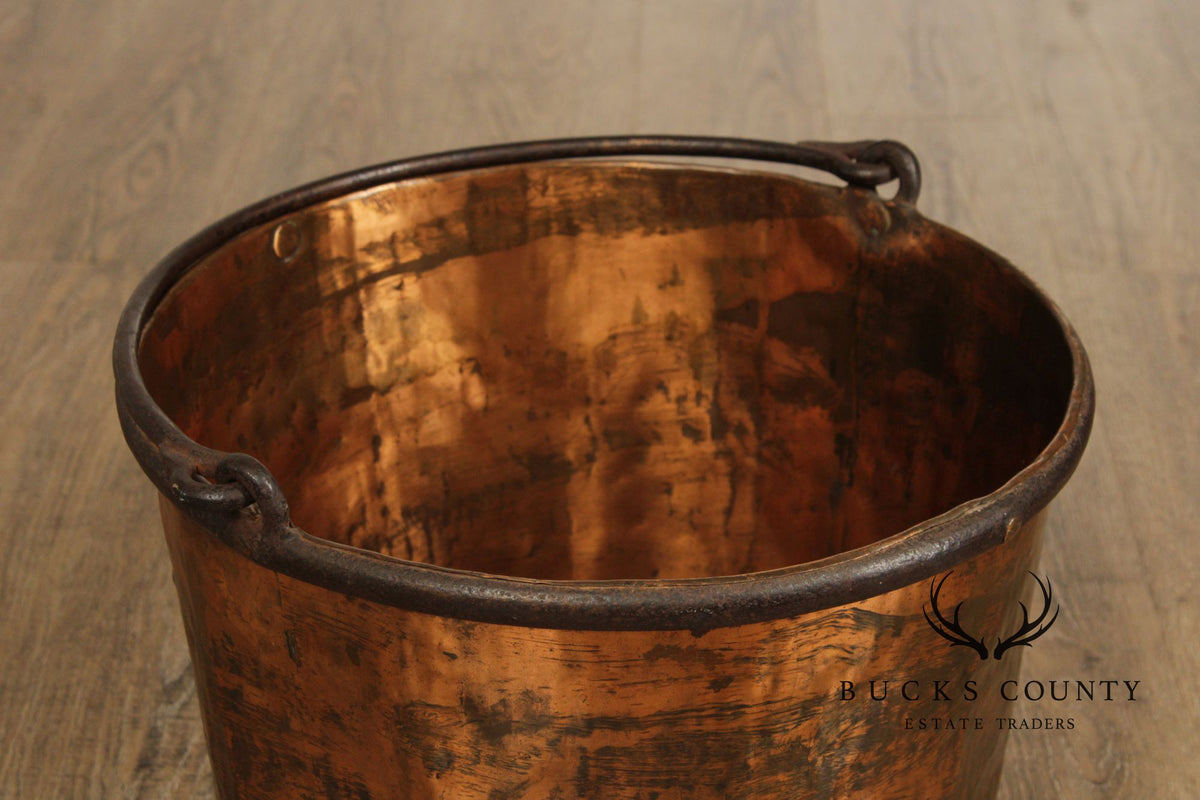 Antique Primitive Dovetailed Copper Kettle
