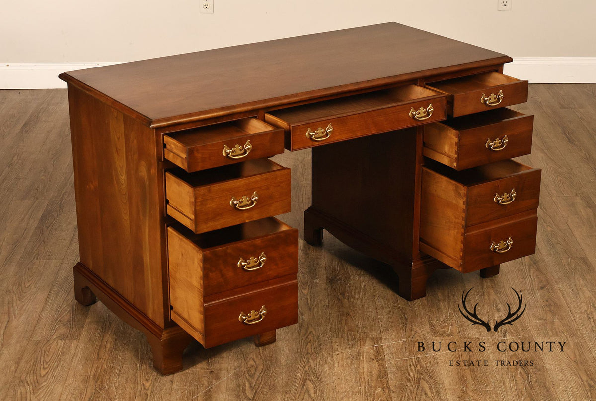 Stickley Chippendale Style Cherry Kneehole Desk