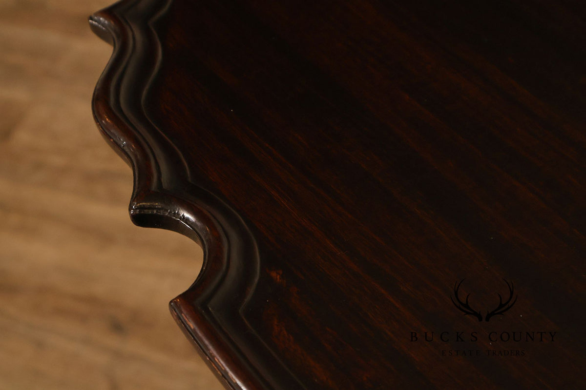 Chippendale Style Mahogany Pie Crust Tilt Top Tea Table