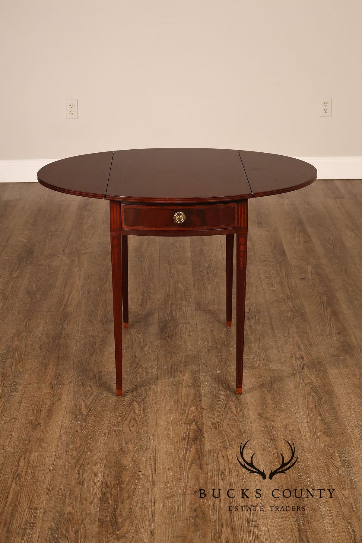 Baker Federal Style Mahogany Pembroke Drop-Leaf Side Table