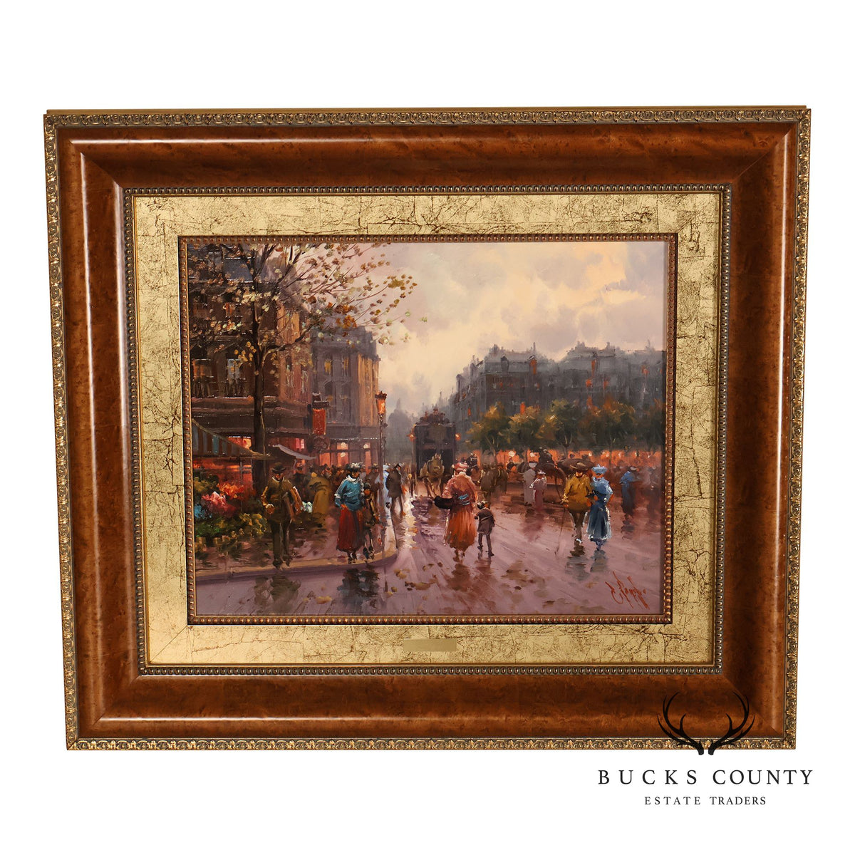 Impressionist Style Painting, Street Scene. Emilio Payes