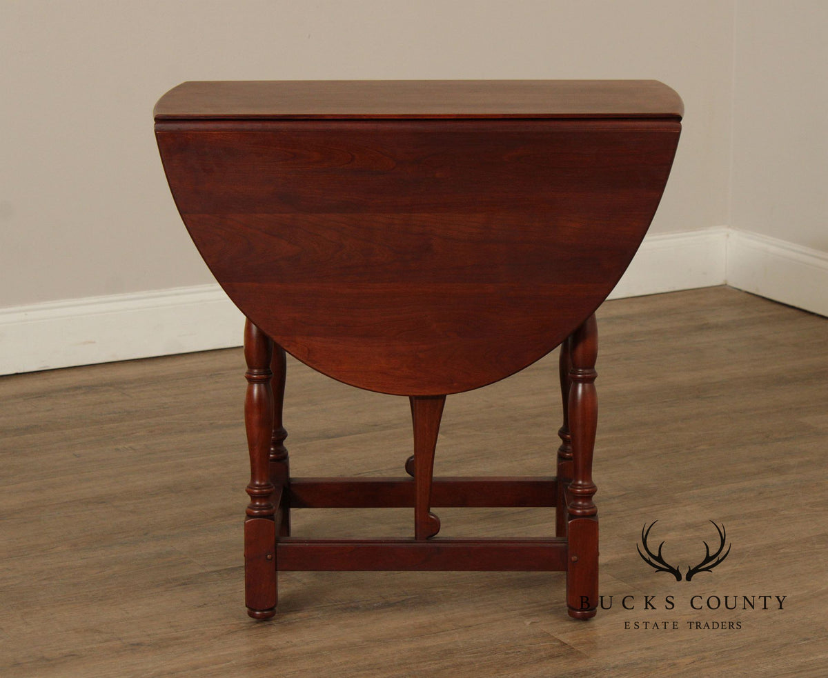 Stickley Cherry Valley Oval Top Drop Leaf Occasional Table