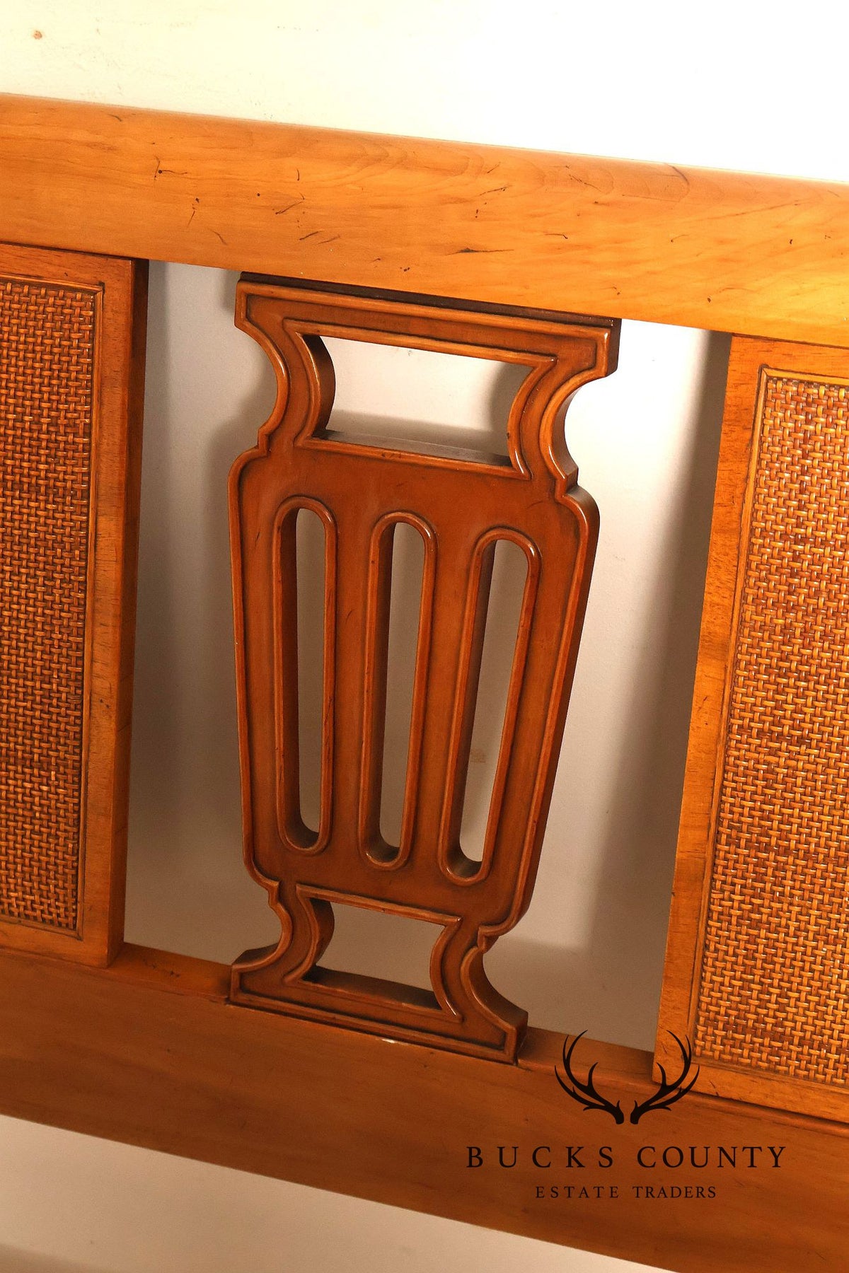 John Widdicomb Mid Century Modern Caned King Size Headboard