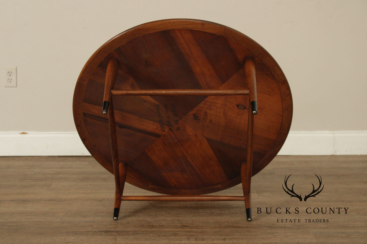 Lane 'Acclaim' Mid Century Modern Round Walnut Coffee table