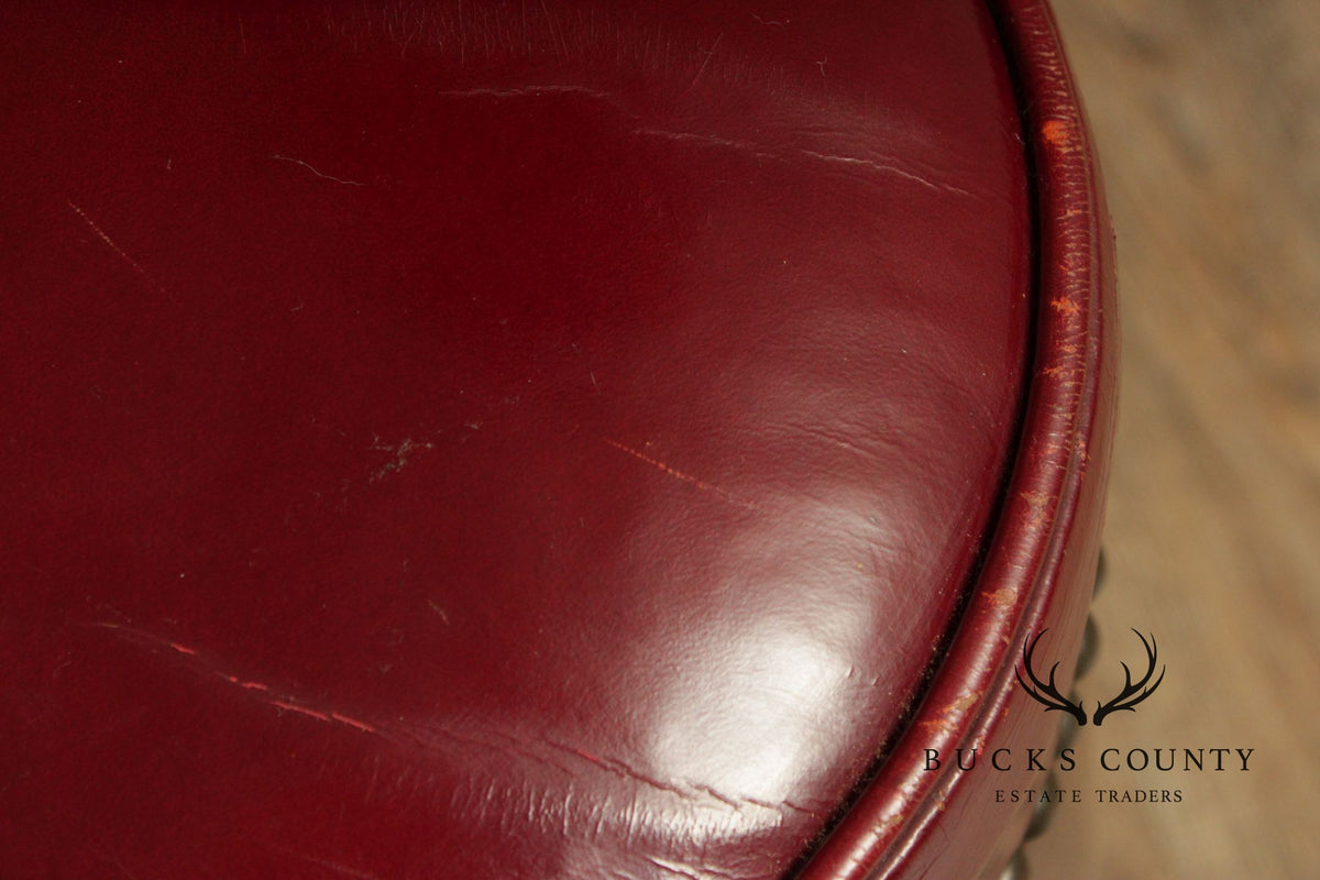 Kittinger Mahogany Chippendale Style Leather Chair