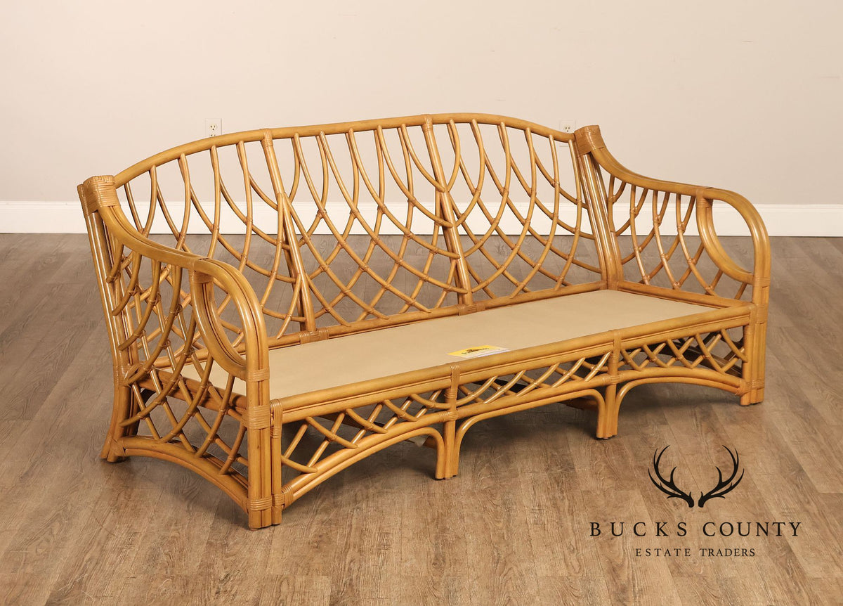TradeWinds Rattan Sofa With Upholstered Cushions