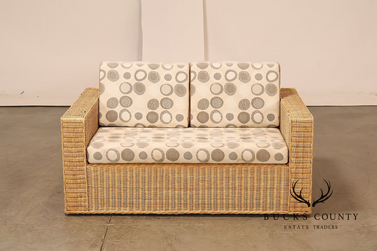 Gunther Lamber Pair of Wicker Loveseats