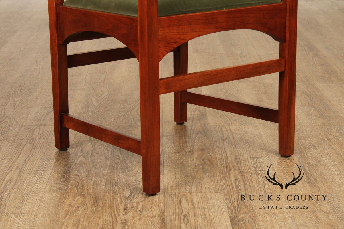 Stickley Mission Collection Set of Four Harvey Ellis Cherry Dining Armchairs