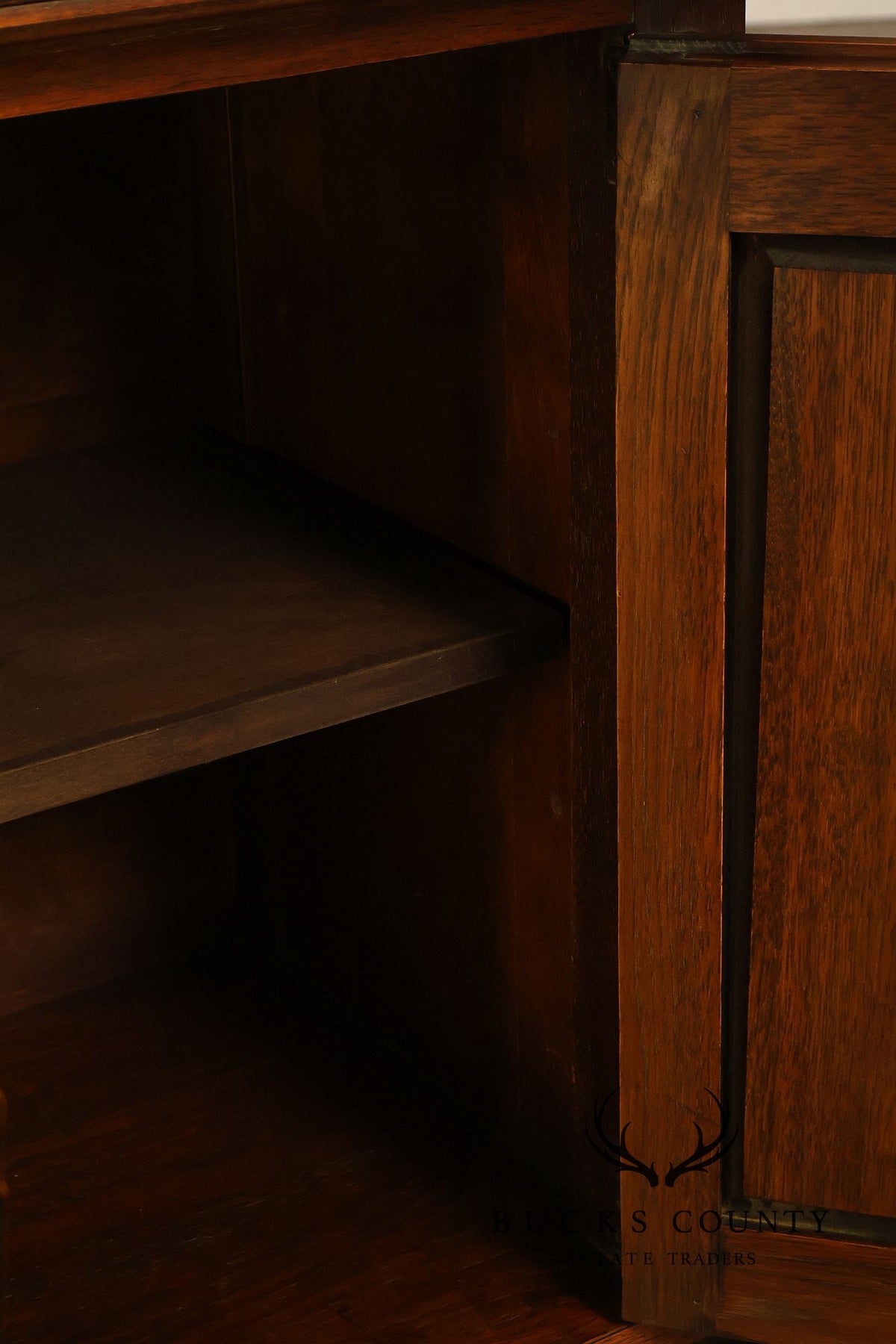 Vintage Spanish Revival Carved Oak Cabinet With Iron Hardware