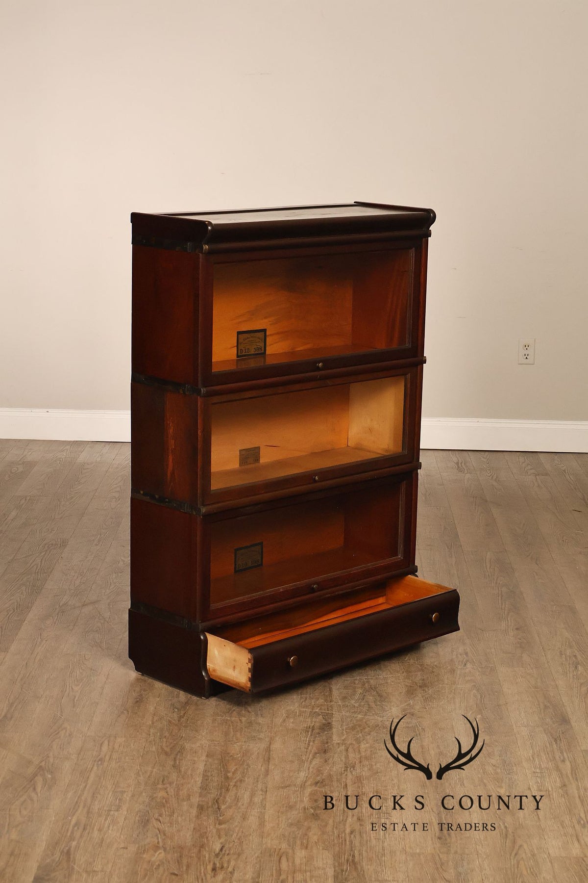 Globe Wernicke Mahogany Three-Section Barrister Bookcase