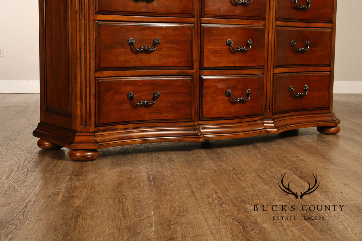 Ethan Allen Tuscany Serpentine Nine-Drawer Dresser In Cherry Finish