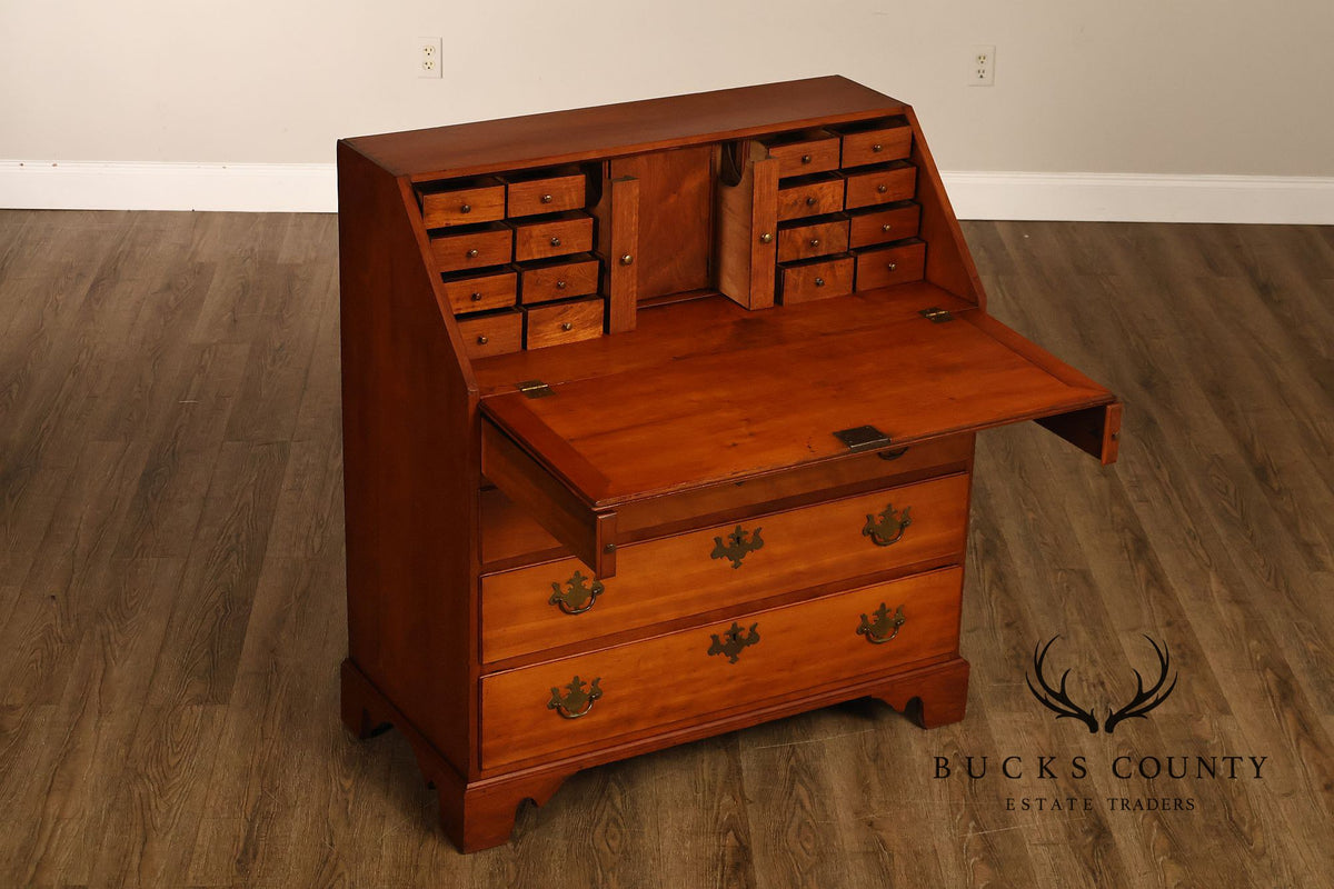 Antique Traditional Cherry Slant-Front Secretary Desk With Secret Compartments