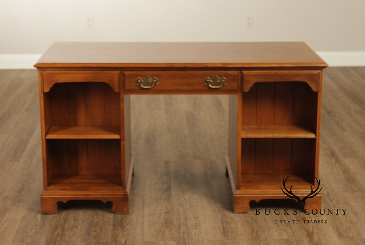Ethan Allen Chippendale Style Maple Executive Writing Desk