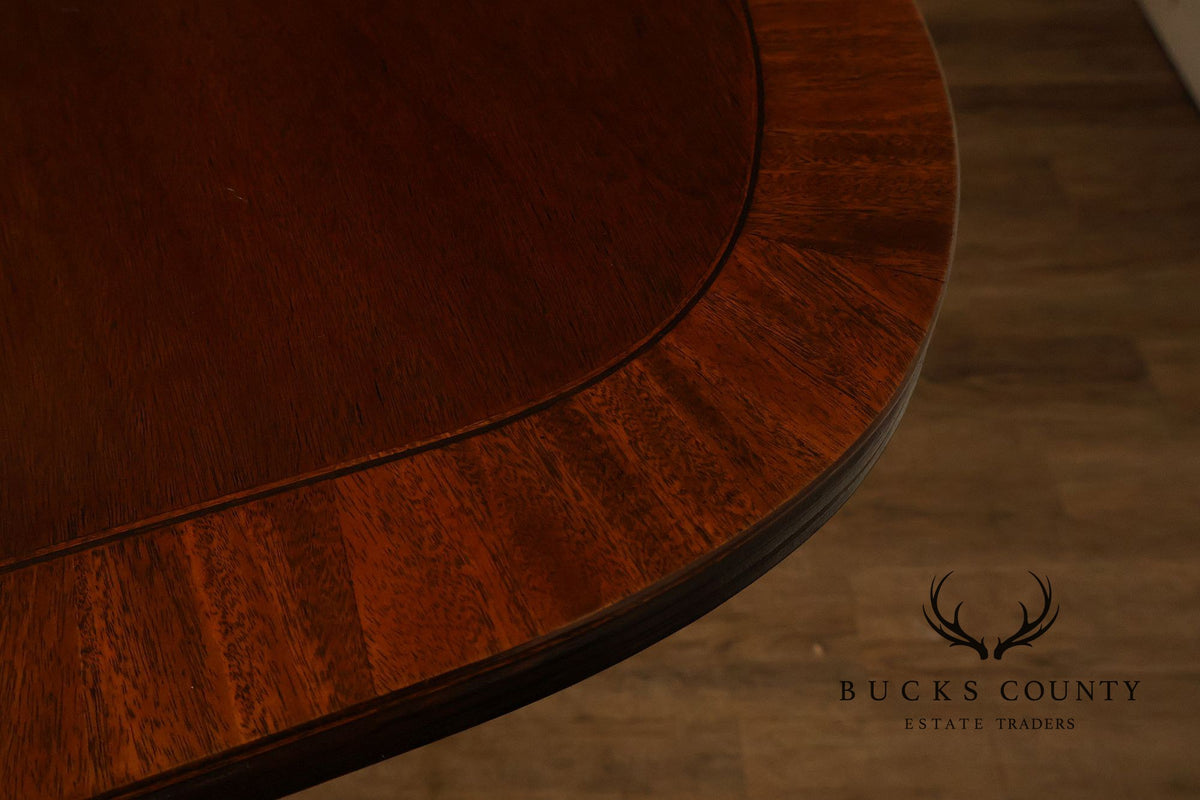 Hickory Chair Banded Mahogany Expandable Dining Table With Two Leaves