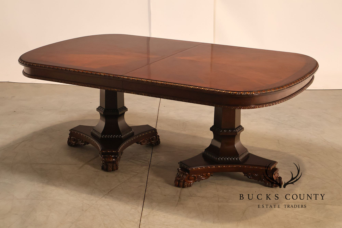 Century Furniture Expandable Cherry Pedestal Dining Table