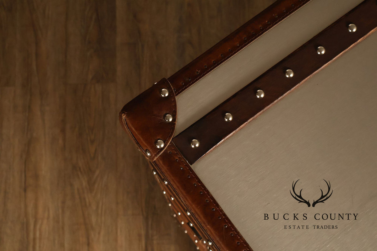 Restoration Hardware 'Mayfair' Steel and Leather Chest of Drawers