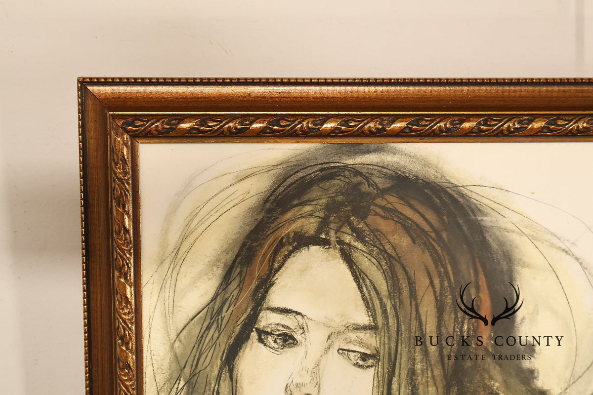 Sheldon C. Schoneberg Mixed Media Drawing, Nude Study