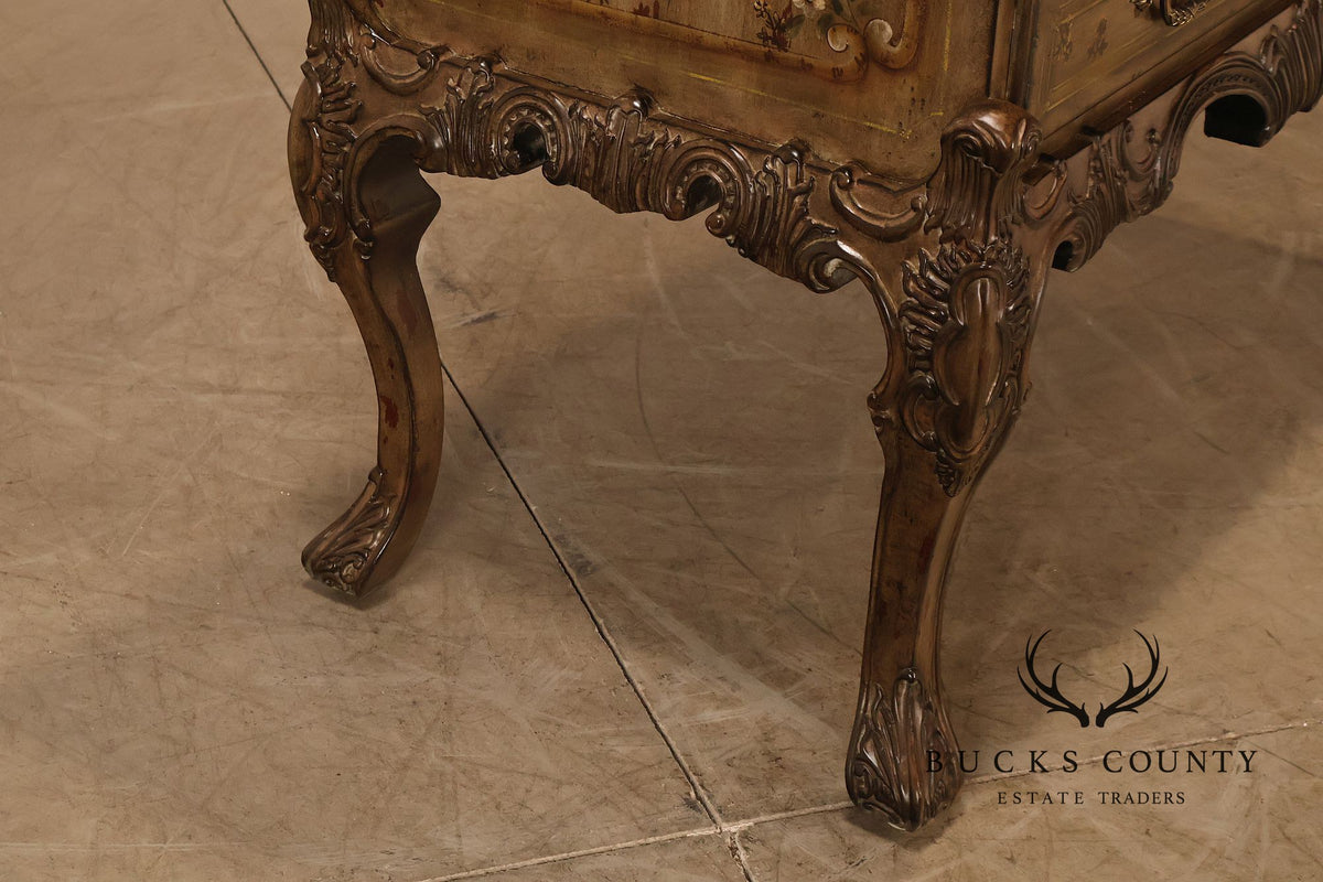 Drexel Heritage Lillian August French Rococo Style Painted Secretary Desk