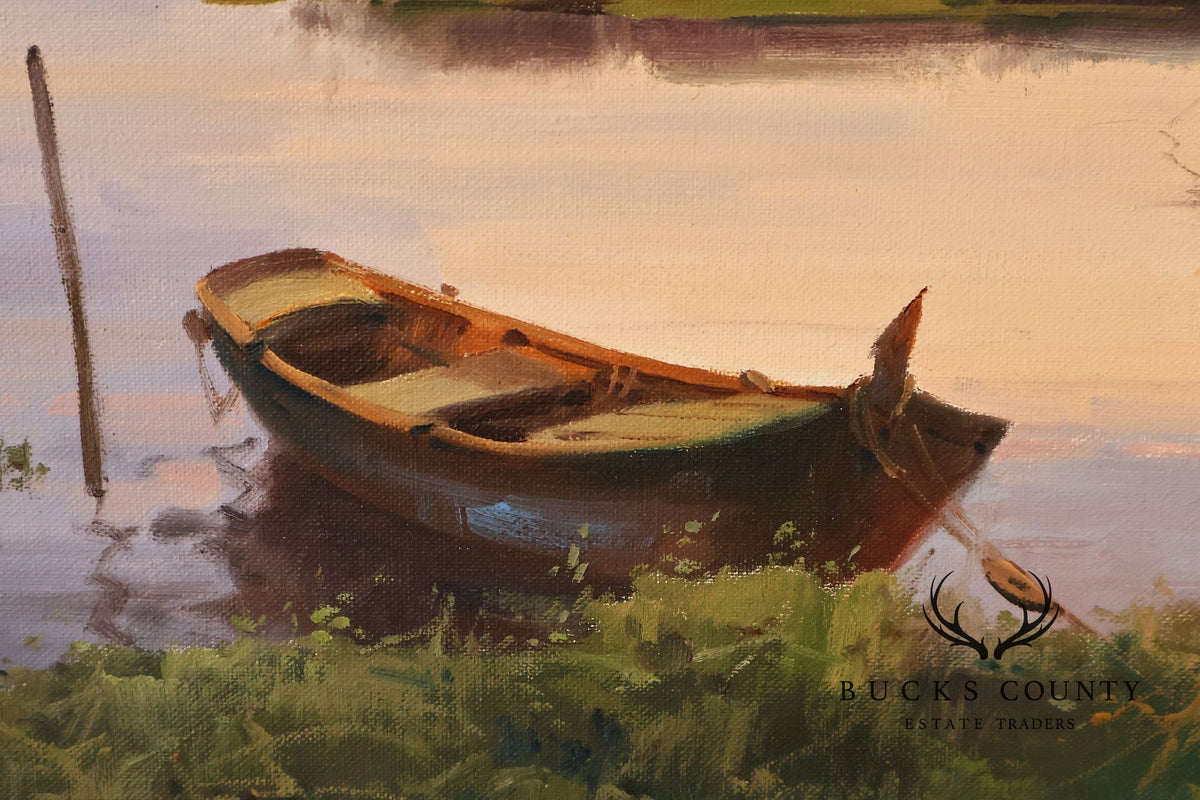 Salvador Caballero Tarde De Pesca Landscape Oil Painting