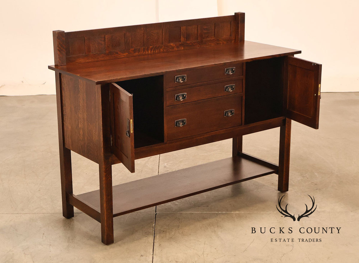 Stickley Mission Collection Oak Sideboard Server With Gallery Back