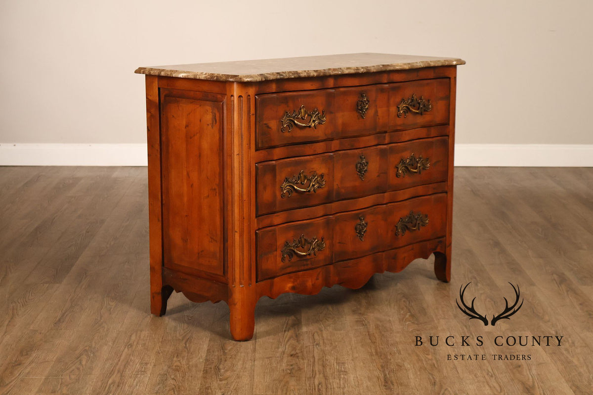 Century Furniture French Provincial Style Marble Top Chest