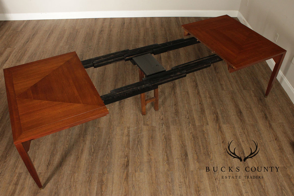 Baker Furniture Mid-Century Modern Style Walnut Extension Dining Table
