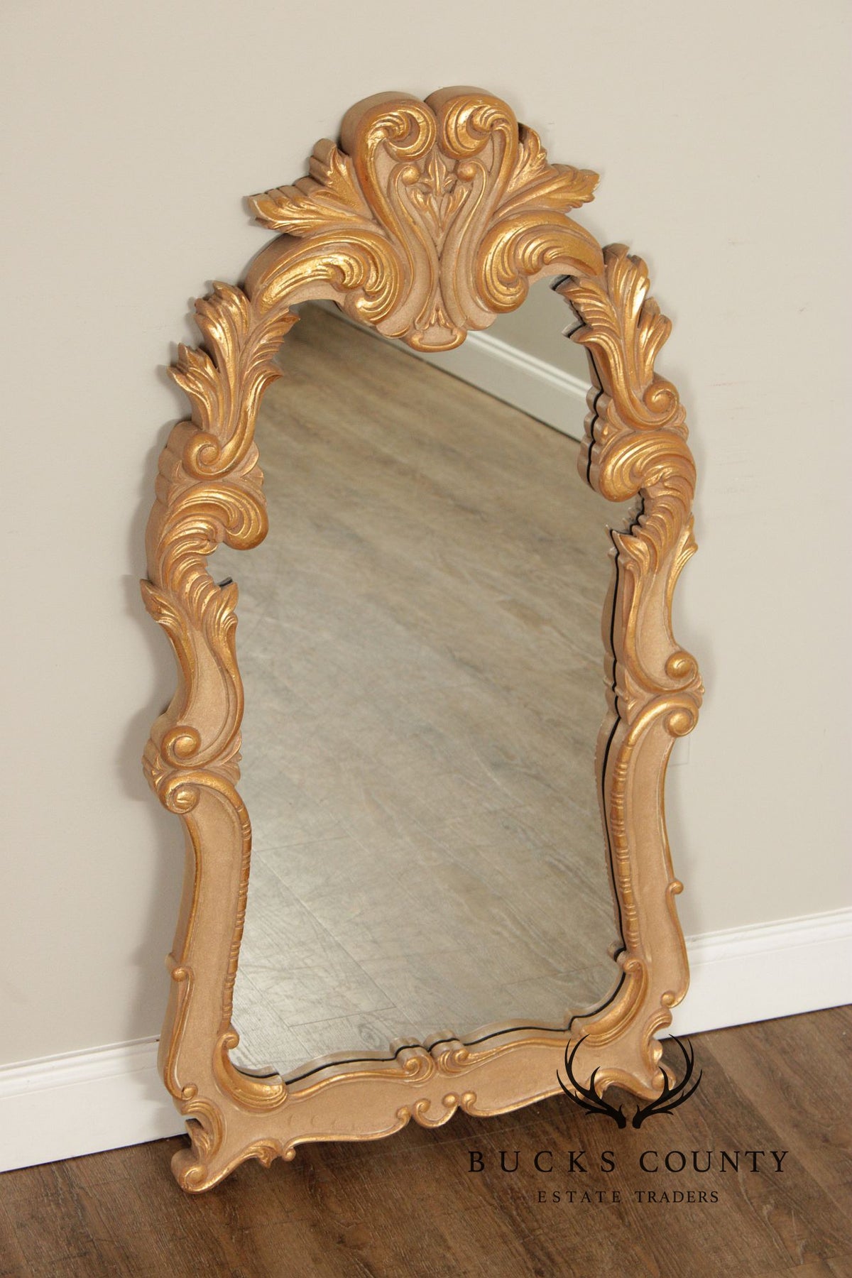 Rococo Style Large Gold Painted Wall Mirror
